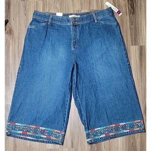 Vtg Bill Blass Denim Capri Jeans